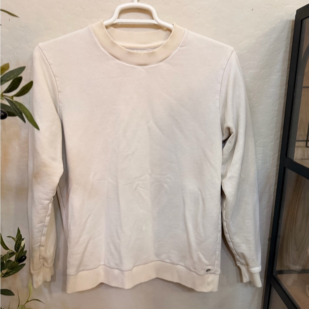 allbirds womens Cream Off-White Crewneck Sweater 100% Organic Cotton - Picture 1 of 4